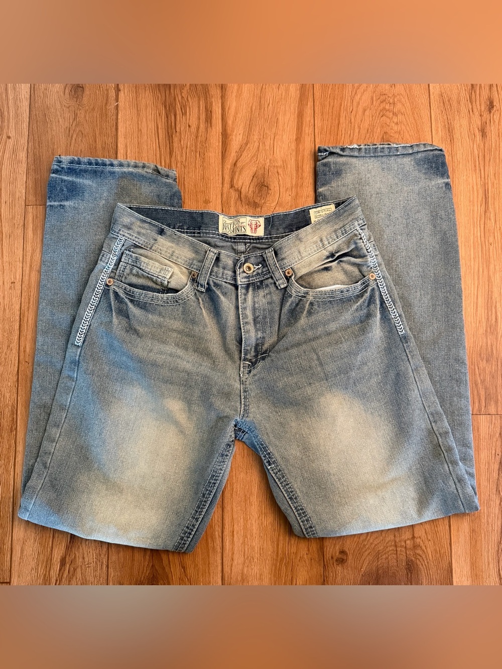 Nation Of Saints Men’s Jeans 32x32 Blue Original Straight Leg Denim Cotton